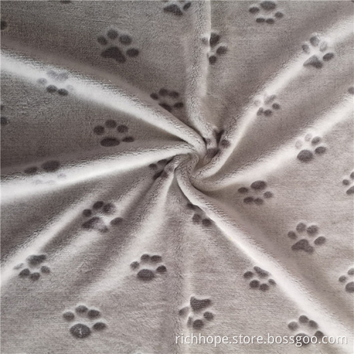 Doppelseitiger Pet Paw Back Bedruckter Flanellstoff